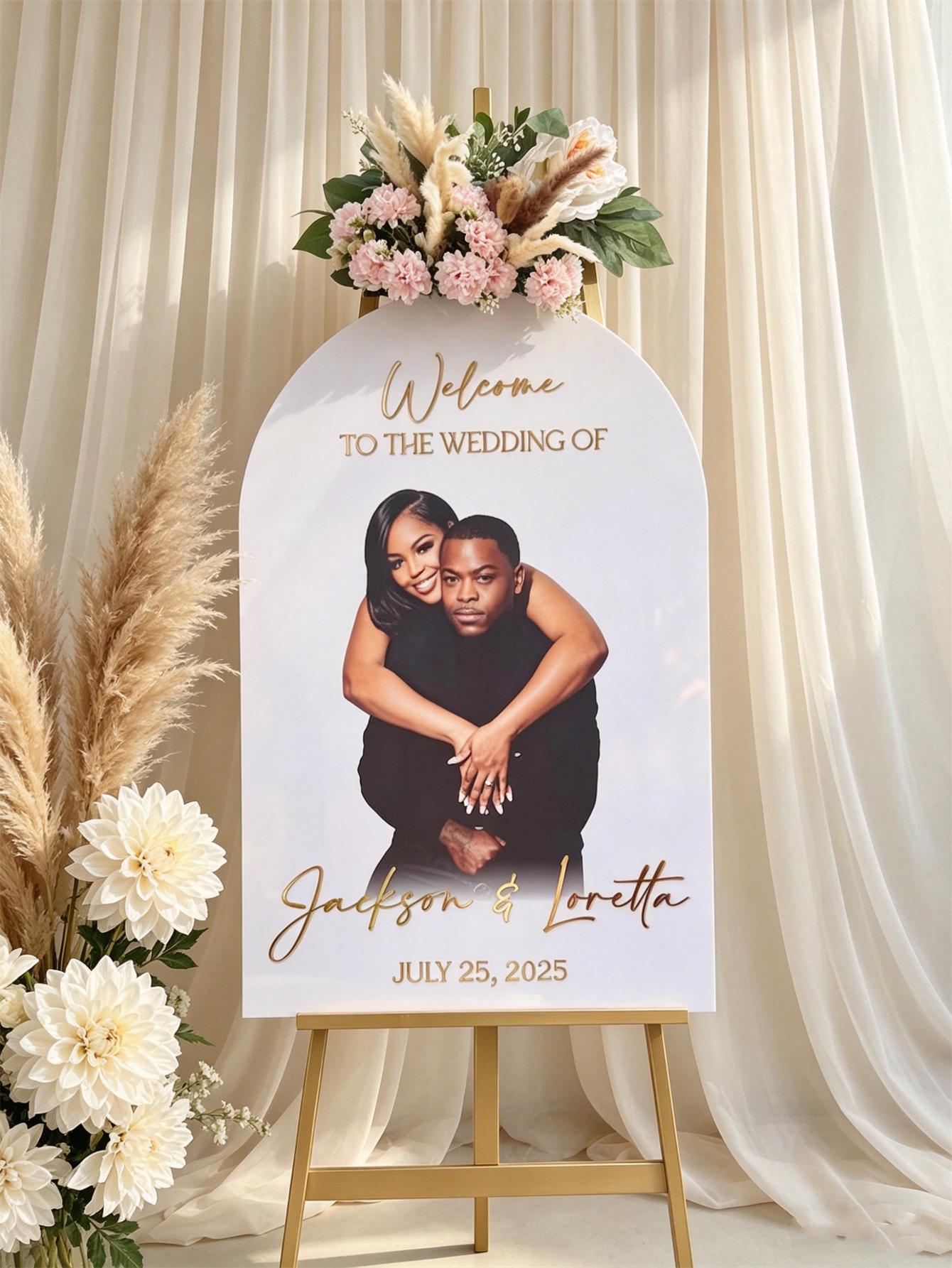 Custom Couple Photo Arch Acrylic Wedding Sign